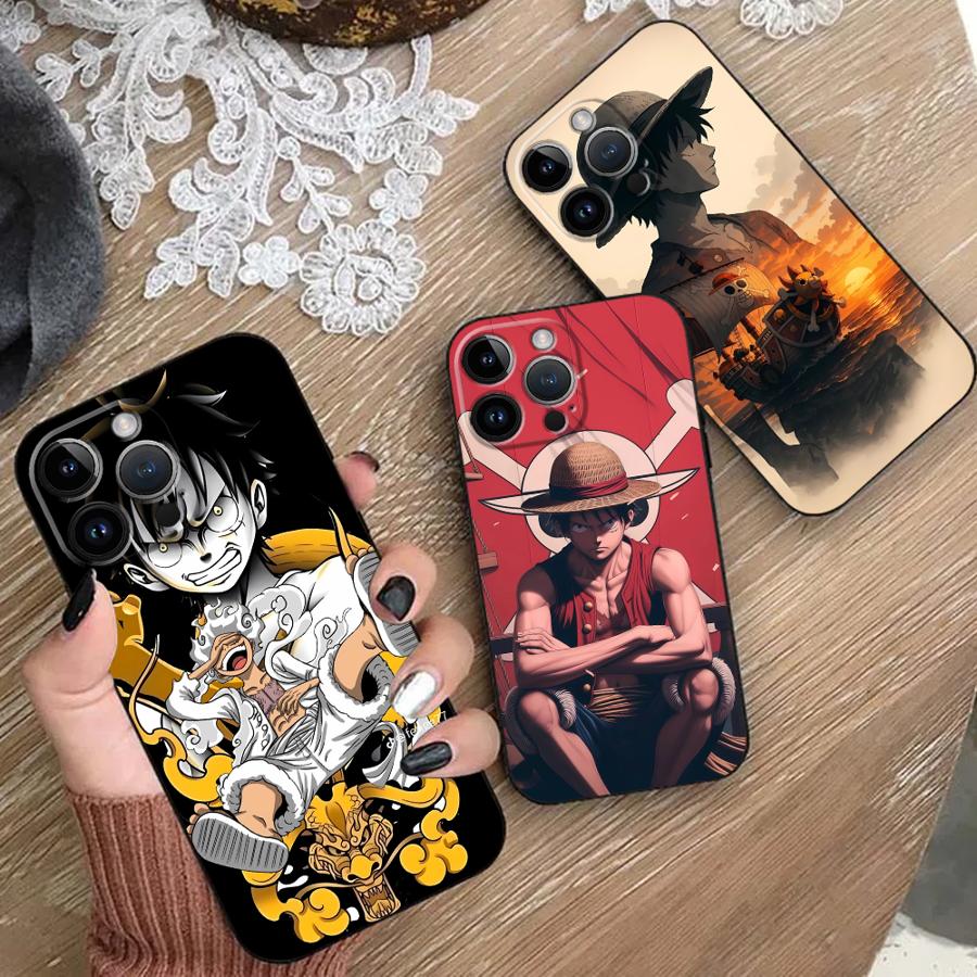 Anime One Piece Luffy Case for Apple iPhone 11 13 Pro SE 15 14 XR 16e 8 Plus XS X 16Pro Max 12 Mini 7 6s Soft Cover