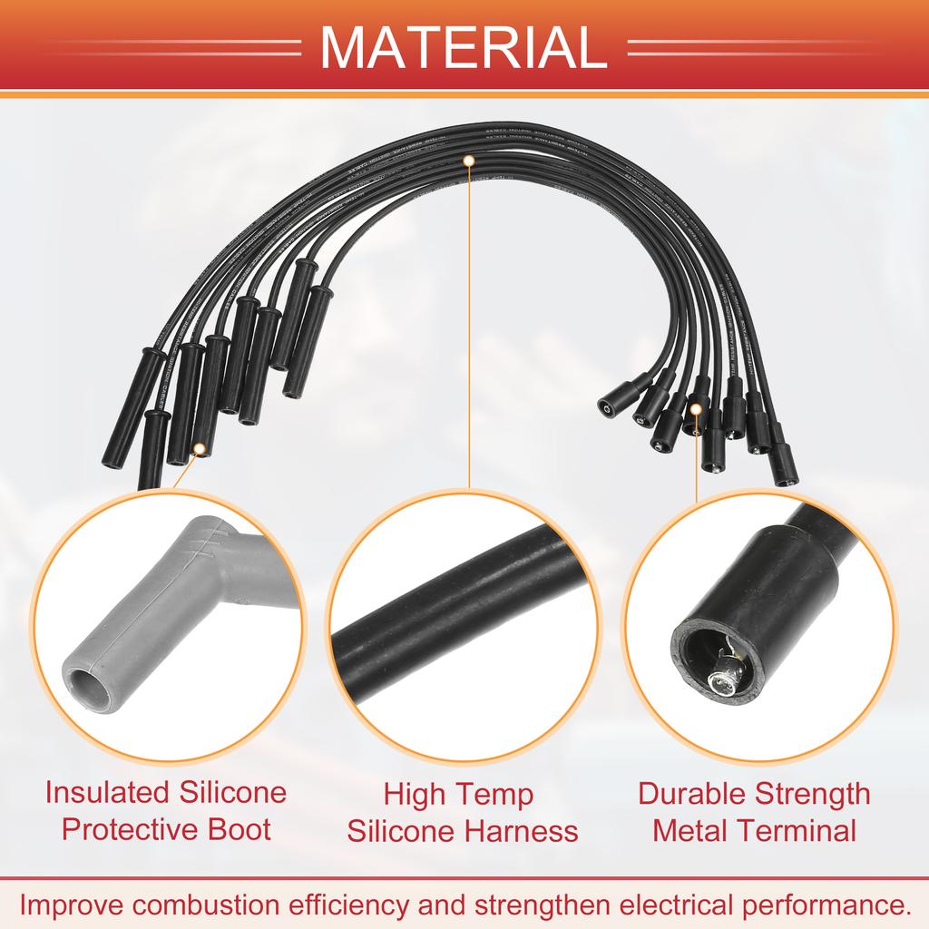 UXCELL 8 Pcs Spark Plug Wire Ignition Coil Cable for Ford F-150 F-250 F-350 Super Duty