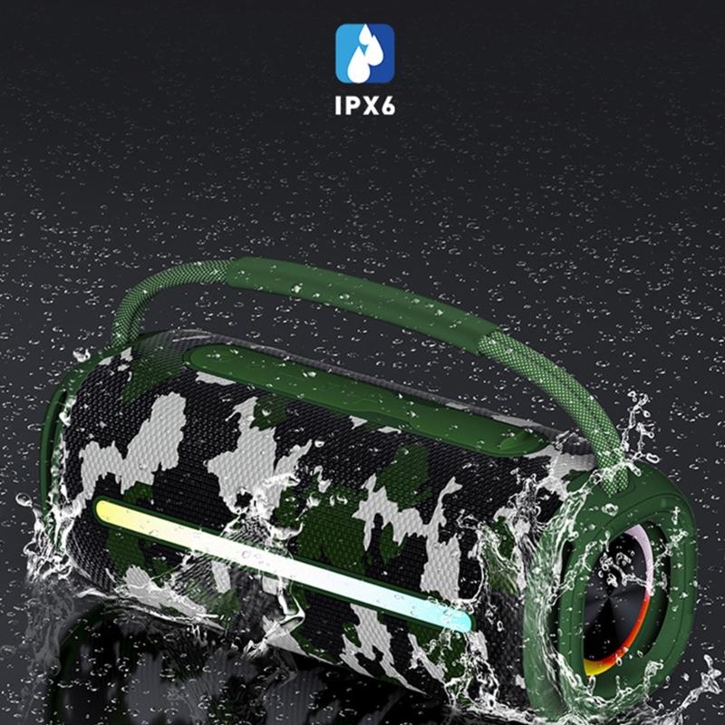 20W Portable Bluetooth-compatible Speaker Double Driver 360°Surround Sound IPX6 Waterproof For Camping Beach Party