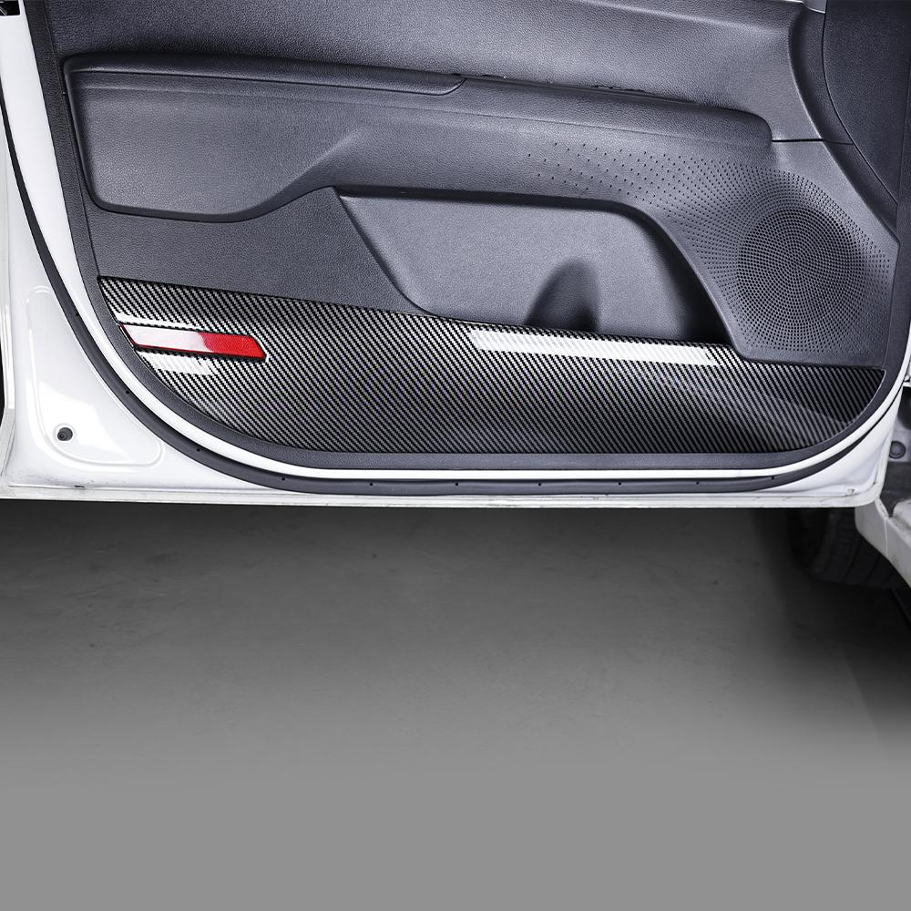 For Kia K3 2019-2026 Carbon Fiber 4PCS Door Anti Kick Panel Cover Trim Interior Mouldings Decoration Accessories