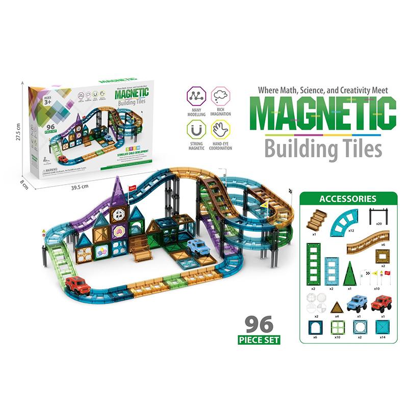 

Magnetic Tile Road Rail Car Kids Toys Magnetic Games Building Blocks Construction Set STEM Activitiy Racing Track Children Toys