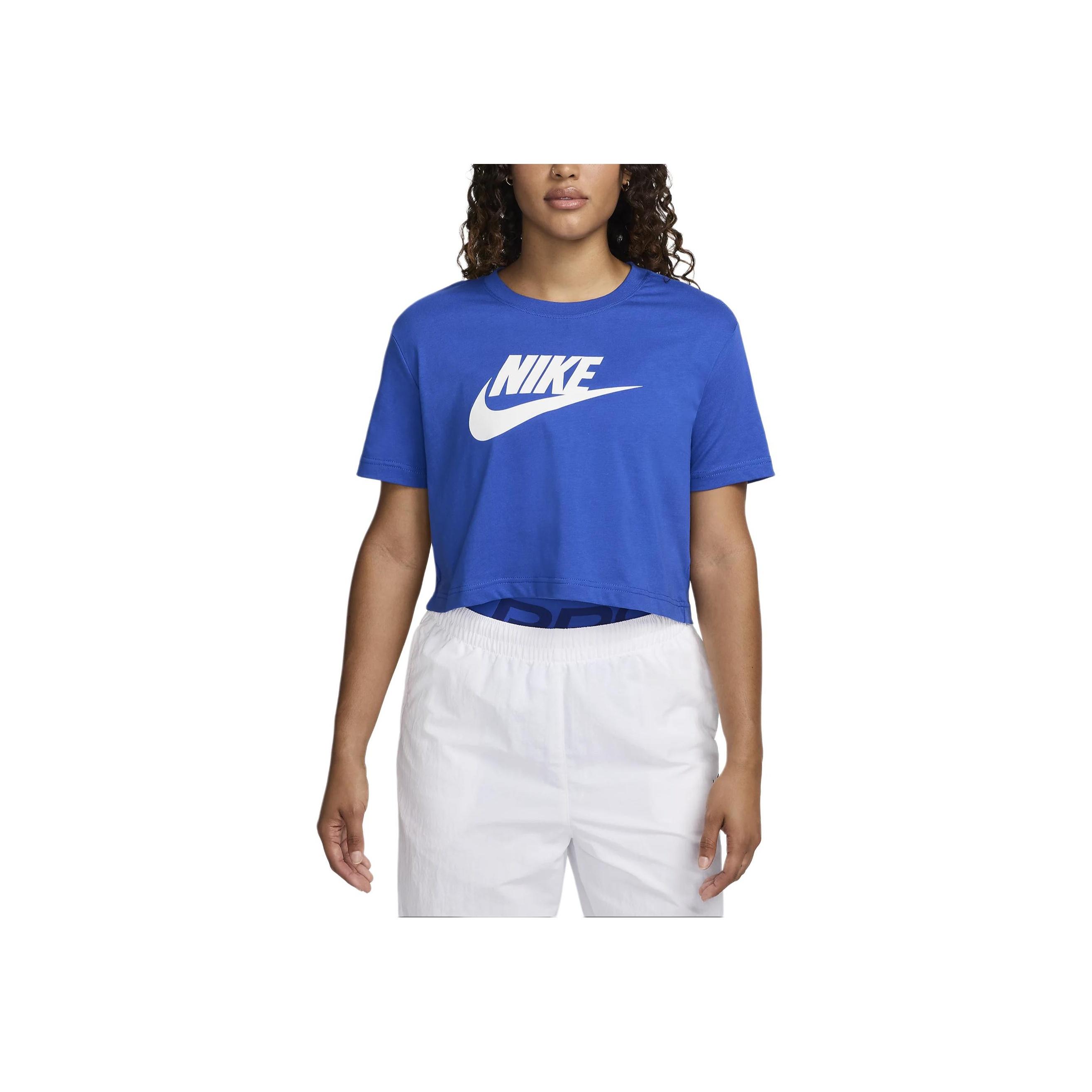 

Nike Спортивная одежда Essentials Series Удобная футболка с коротким рукавом и надписью Женские топы Королевский синий BV6175-481 S