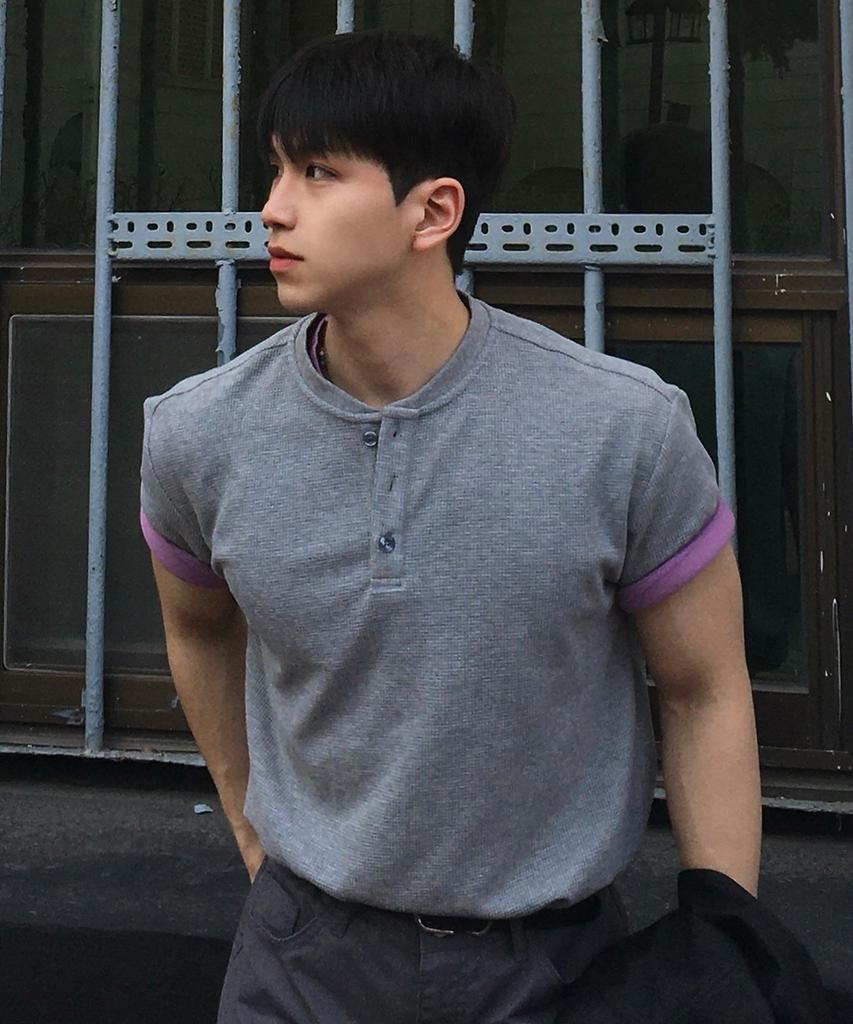 MINDBRIDGE Waffle Henley Neck Daily Short Sleeve T-Shirt - 3 Colors