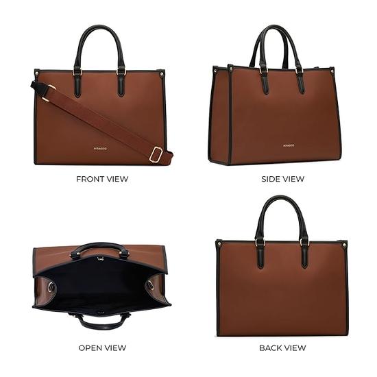 Miraggio Womens Denice Large Sized Tote Bag With Adjustable & Detachable Sling Strap And Top Handles | Fits Upto 16" Laptop | Tote Bags for Women