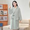 Women's Thickened A-Line Hooded Bathrobe: Pure Cotton, Absorbent & Quick-Drying, Perfect for Autumn/Winter Warmth After Bathing.