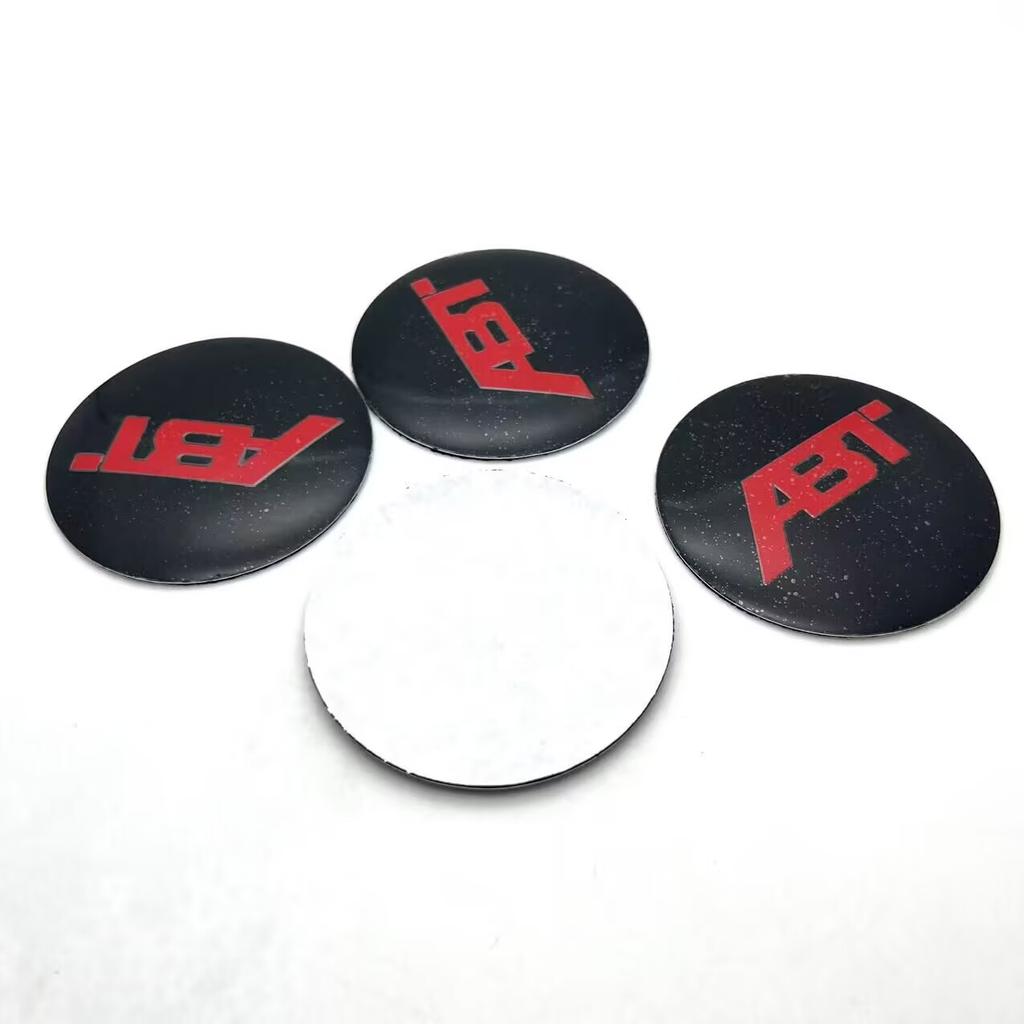 4pcs 56mm Aluminium Silver Black Logo ABT Wheel Center Caps Hubcaps Sticker ABT Sportsline Badge Accessories