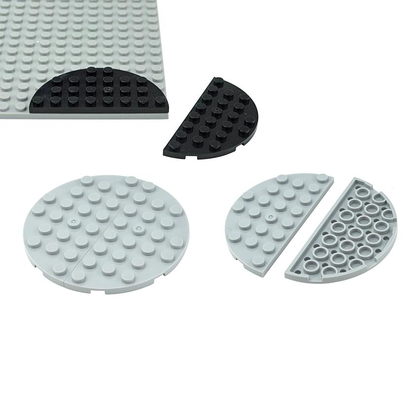Moc Half Round Plate Compatible With 22888 30562 46361 Enlighten Building Blocks Parts DIY Assembles Particles Toys For Children