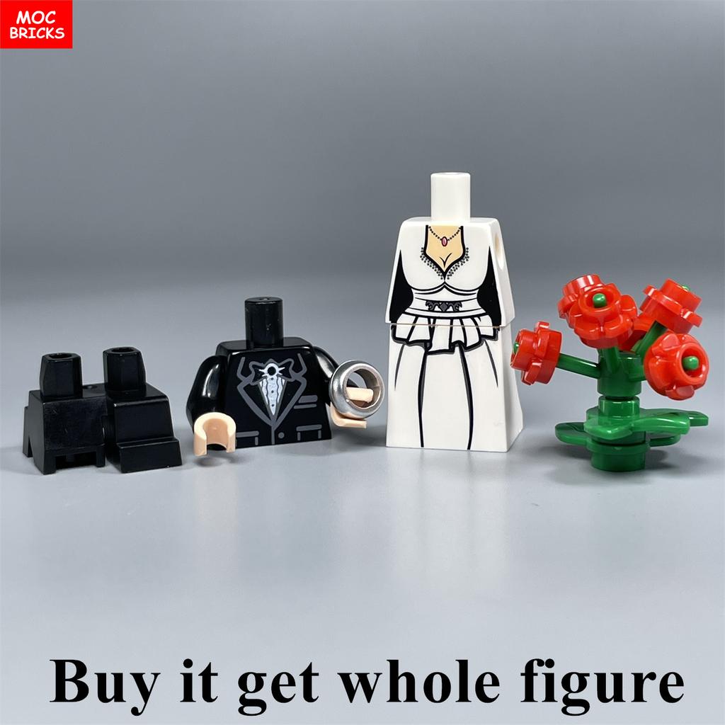 MOC Bricks Figure bracelet diamon bride groom Marriage Marry wedding Chain Constructing Blocks Assembled Children Friends Playthings Present