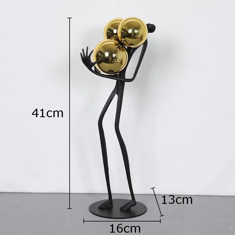 

Мінімалістичний чорний сірник Чоловічі прикраси Золота куля Декоративний персонаж Статуя Прикраса столу Абстрактна фігура Скульптура