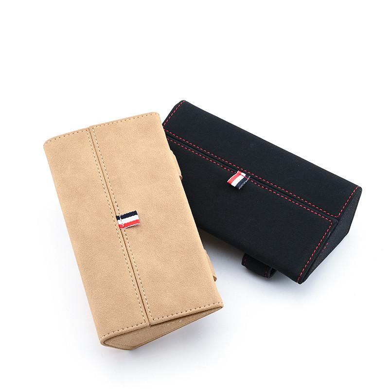 Multifunktions-Brillenetui fürs Auto, PU-Leder, Wildleder, Brillen, Ticket-Kartenklemme, Auto-Sonnenblendenhalter, Sonnenbrillenhalter, Zubehör