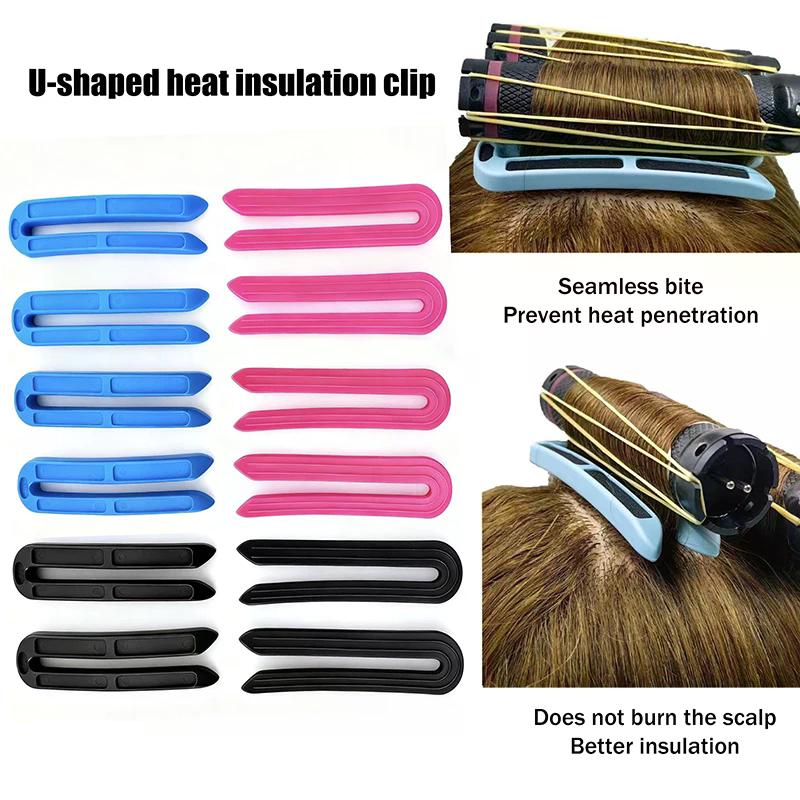 6/12Pcs U-shaped Insulation Clip High Temperature Salon Hair Perming Barber Perm Hair Pad Curly Accessory Styling Tools