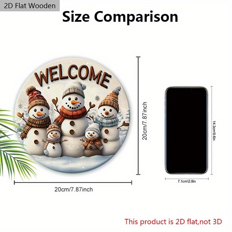 Warmes Winterweihnachten Holzschild mit Schneemannmuster - Navidad Willkommensschild für Haustür, Wandhänge-Dekor - Ideale Weihnachtsdekoration