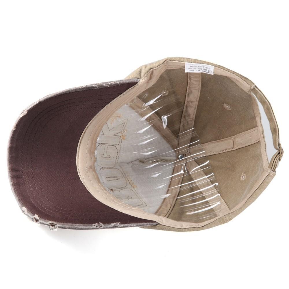 Baseballkappe im amerikanischen Vintage-Stil mit Stickerei und Rock-Schriftzug für Damen und Herren, aus Baumwolle, Outdoor-Sport-Sonnenschutzhut