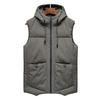 Mens Warm Padded Vest Jacket Winter Hooded Cotton Coat Casual Windproof Outerwear Youth