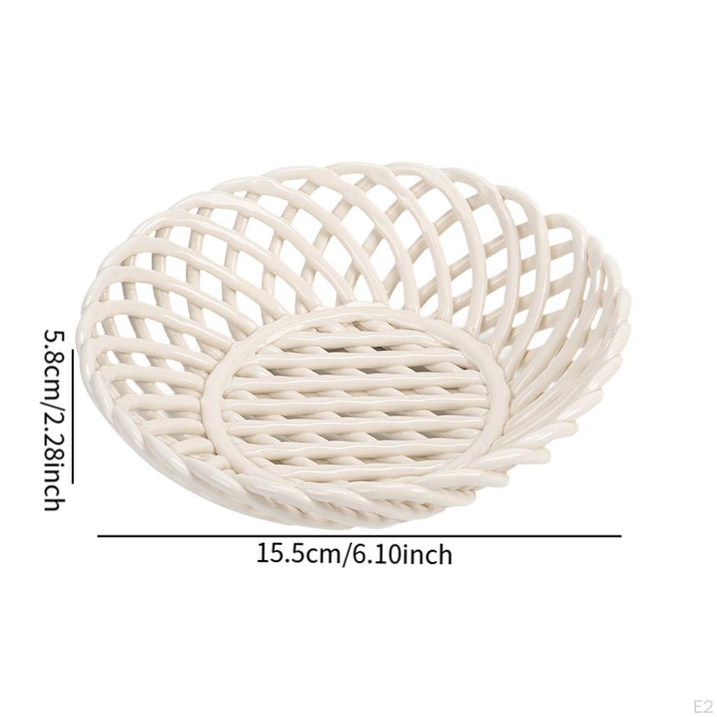 Keramikschale für Obst und Snacks, gewebtes Serviertablett Veranstaltungen