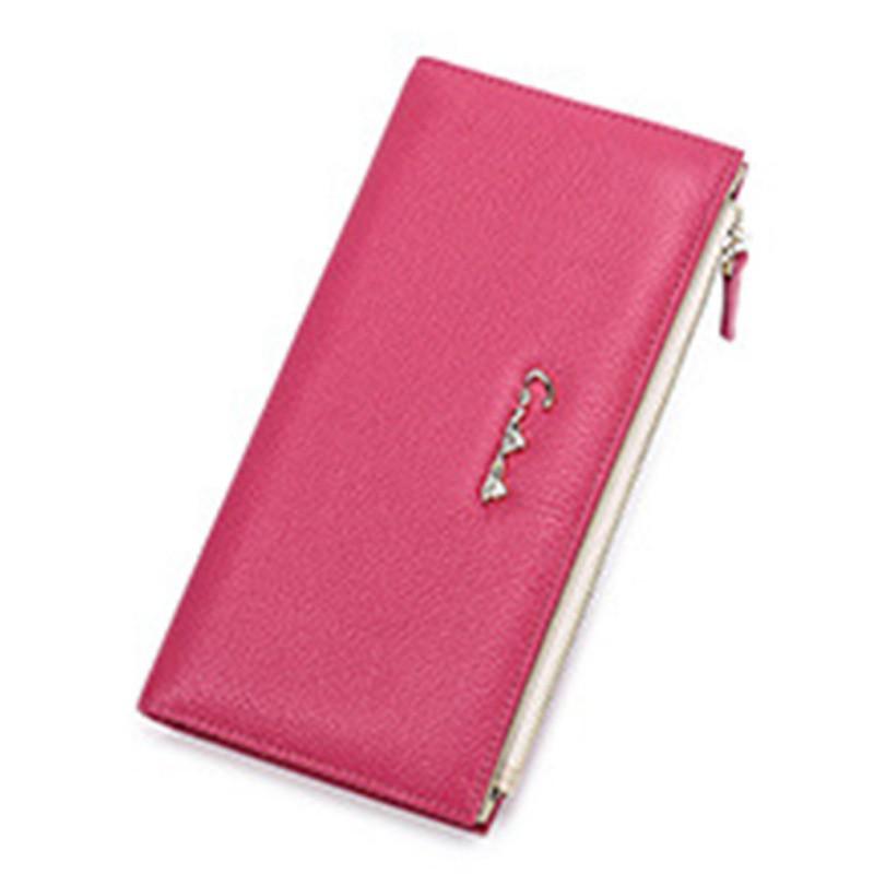 Head Layer Cowhide Long Women s Wallet Fashionable Casual 30% Off Detachable Multi Slot Handbag 10x20x2 розы красного