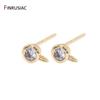 Luxury Zircon Rhinestone Earring Findings 14K Gold Plated 925 Silver Needle Post Earrings Making Accessory DIY Crafts Wholesale