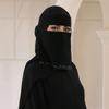 Strass Chiffon Preto Niqab Muçulmano Cobertura de Rosto Hijab Lenço Islâmico Mulheres Oração Uma Camada Respirável Cobertura de Cabeça Envoltório de Cabeça