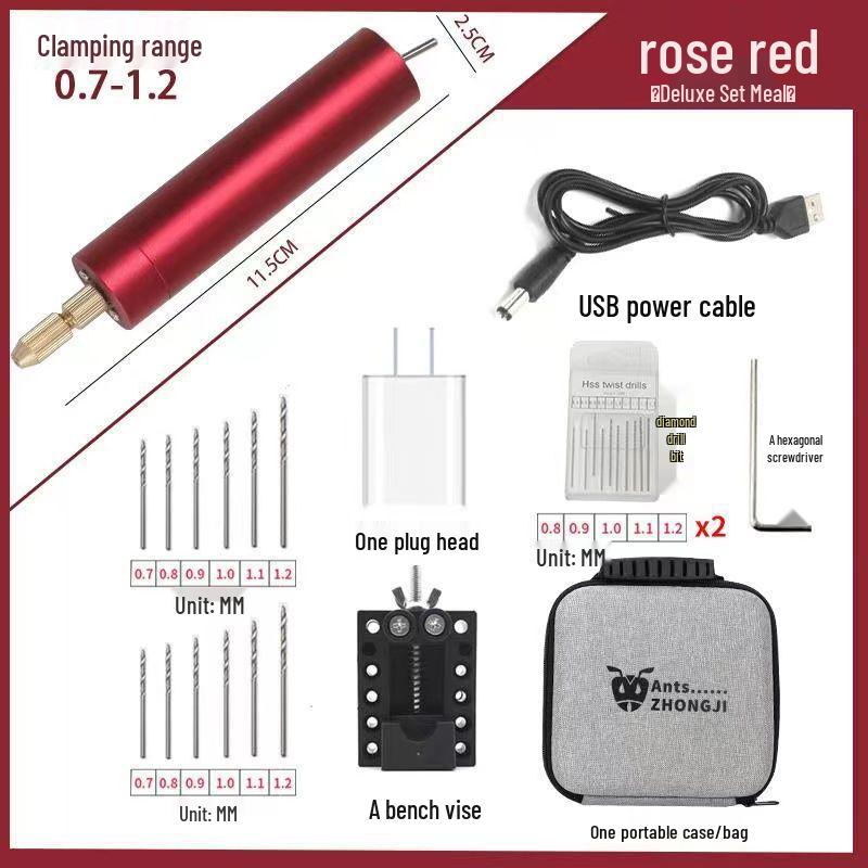 Mini Handheld Electric Drill & Grinder - Low Power Tool for Precision Hole Punching