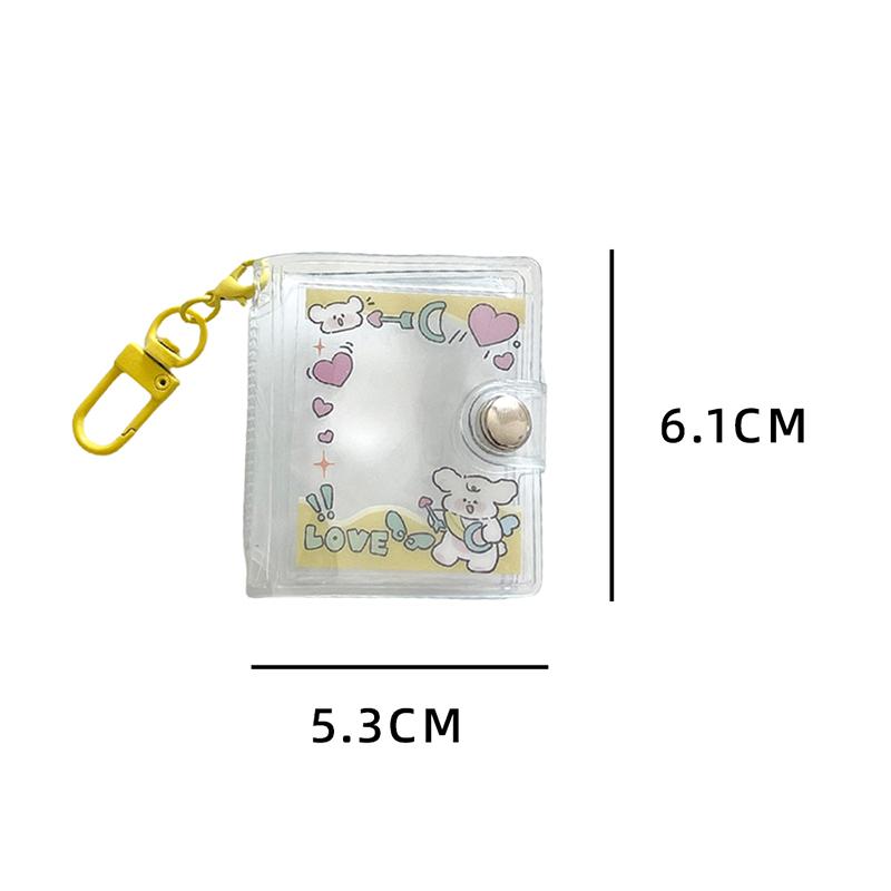 1/2-Inch Holder Pockets Transparent Diy Mini Po Album Keychain Portable Po Storage Holder Key Ring