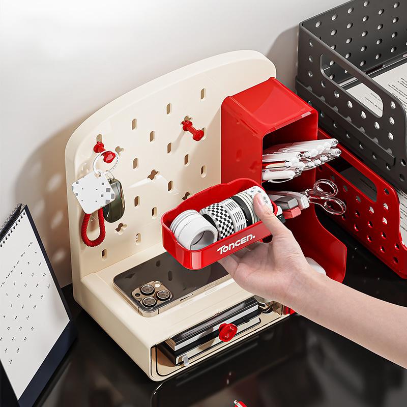 Desktop Storage Box Desk Pen Holder Storage Drawer Stationery Box Large Capacity for School Office Home Storage Rack