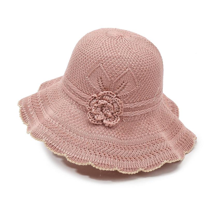 Summer Casual Flat Brim Hat Women's Floral Sunshade Beach Cap Face Hats