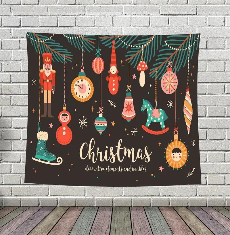 

Рождественский узор гобелен для дома, спальни, гостиной, настенное украшение Санта-Клаус 100x75cm