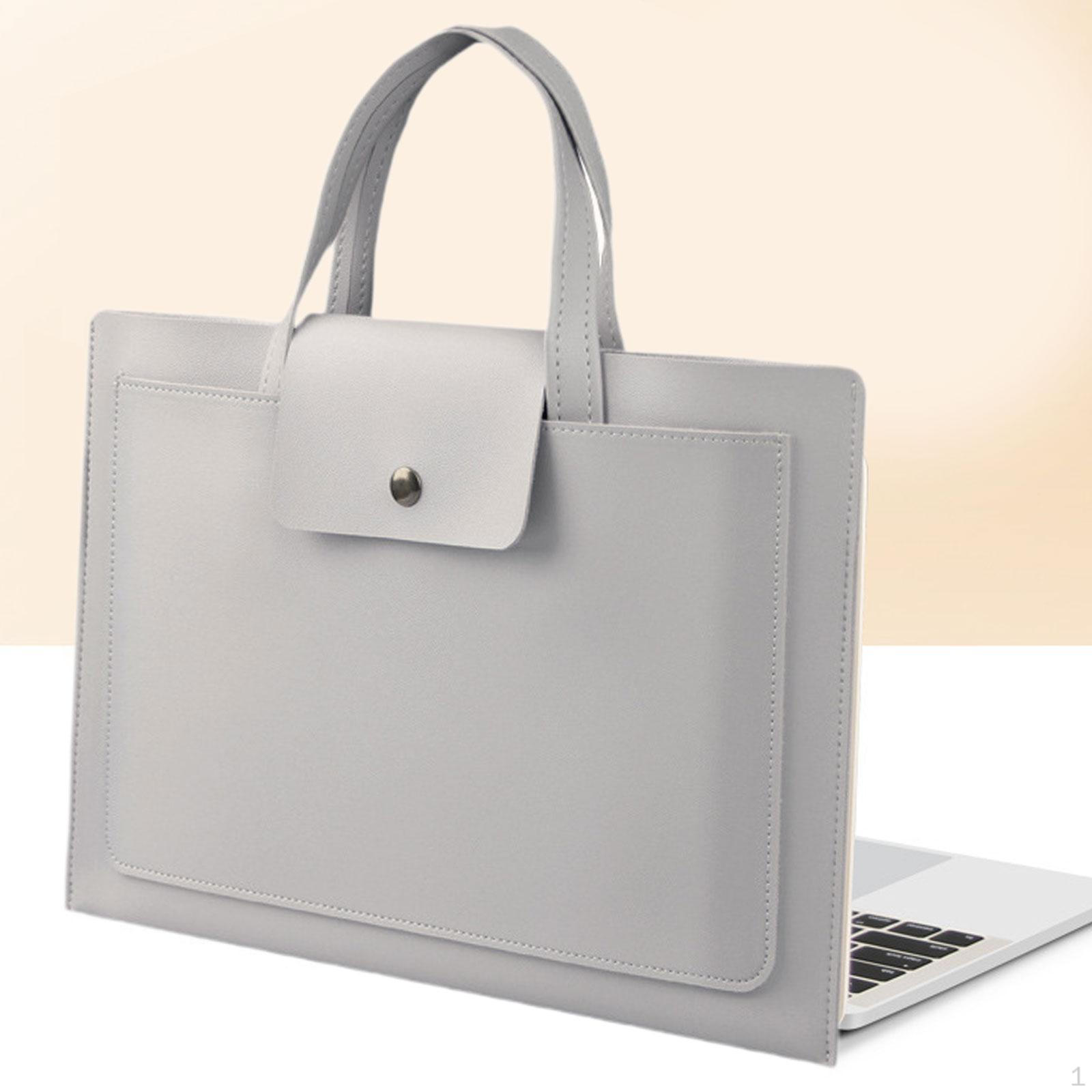 

13/14-дюймовая сумка для ноутбука, деловой портфель, большая застежка-кнопка, компьютер, искусственная кожа, работа серый