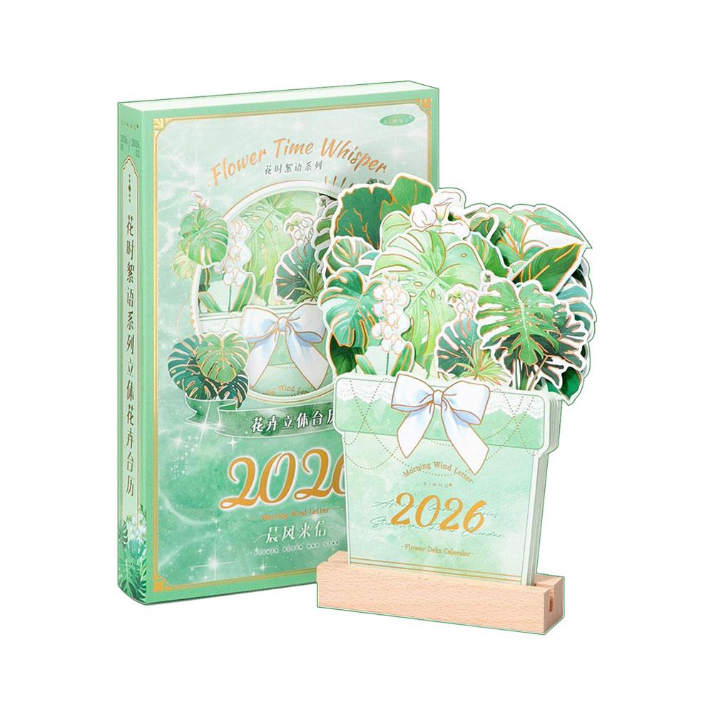 

2026 Bloomy Flowers Calendar Desk Calendar Tabletop Calendar Standing Monthly Calendar Year For Home School Desktop Decorations