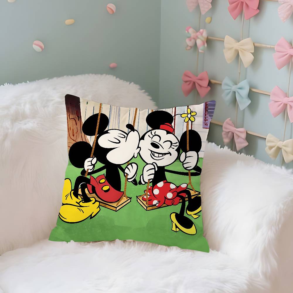 Mickey And Friends Case Plush Fabric Soft Pillowcase Double Sided Print Cushion Cover Household Gifts