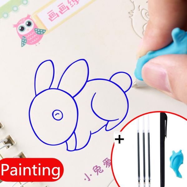 

Детская тетрадь для практики каллиграфии Groove, дошкольная пропись, рабочая тетрадь для начинающих, раннее образование, учебная тетрадь Painting