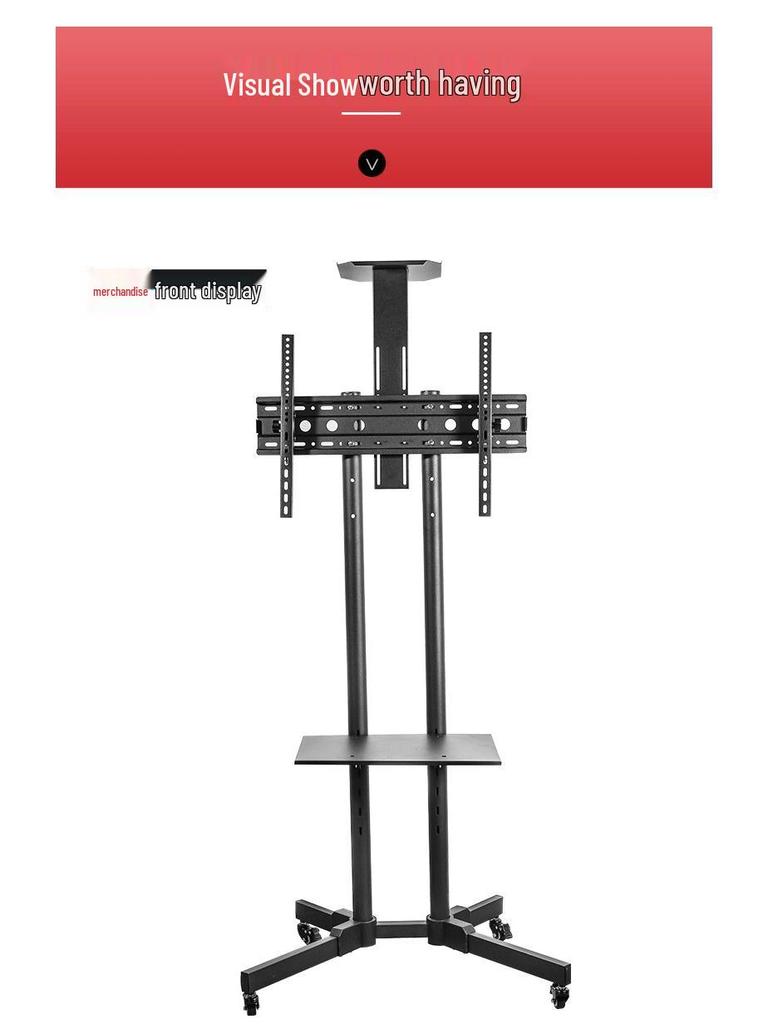 Movable Vertical TV Floor Stand for 55-75 Inch Screens