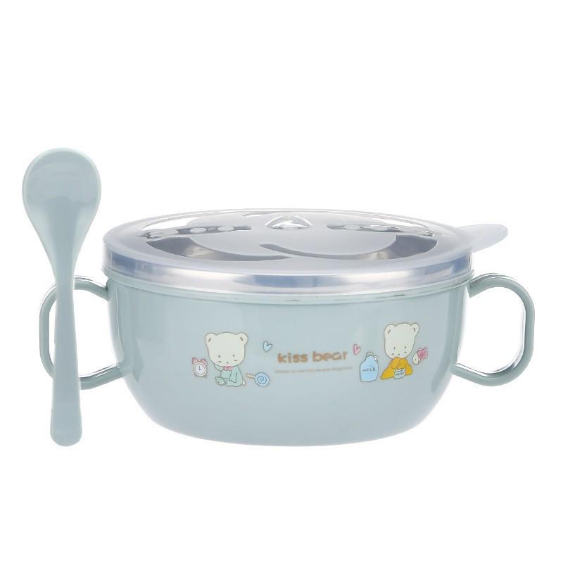 

Stainless Steel Insulated Cartoon Bowl for Kids with Double Handles & Lid, 350ml