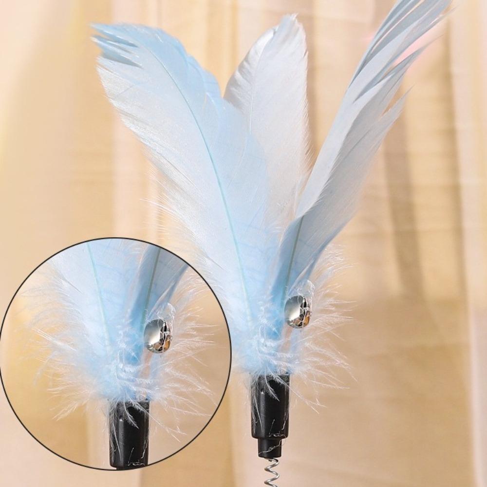 Feather Attachment Suction Cup Cat Teaser Wand Tumbler Design Anti-Boredom Self Play Teaser Wand Tumbler Base Feather Solo Play