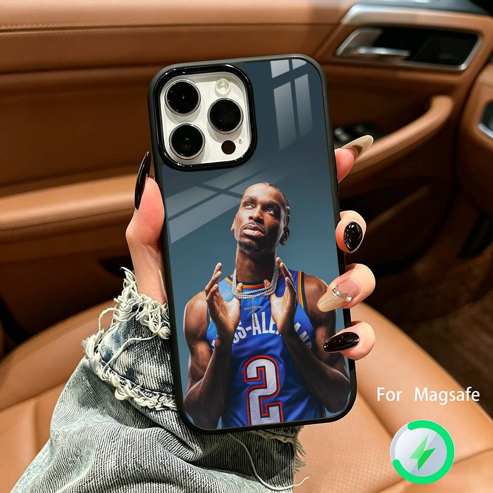 Basketball -Shai -G-Gilgeous Alexander 2 Phone Case For IPhone17 16 15 14 13 12 11  Pro Max Plus Wireless Charger Cover Funda