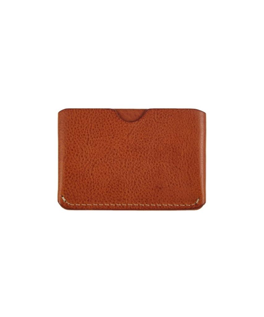 Brassboats Vegetable Leather Card Case (Tan Color)