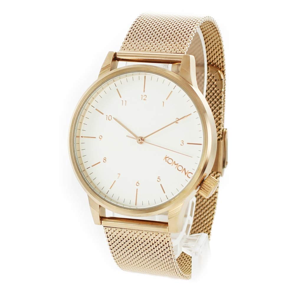 

KOMONO and Unisex WINSTON ROYALE 42mm White Dial Rose Gold Mesh Stainless Steel Watch Men s Women s KOM-W2356 [Used]