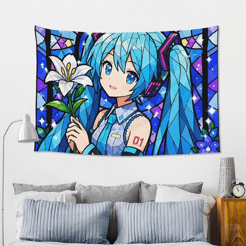 Cutecore Hatsune Miku Tapestry Bedroom Decoration Wall Hanging Blanket Tapestry Cool Stuff For Room