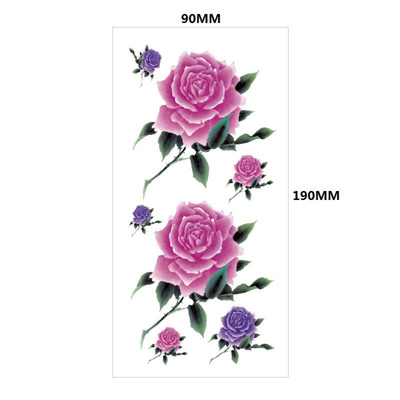 Water Transfer Phoenix Flower Colored Rose Waterproof Tattoo Sticker Set Simulation Tattoo Sticker