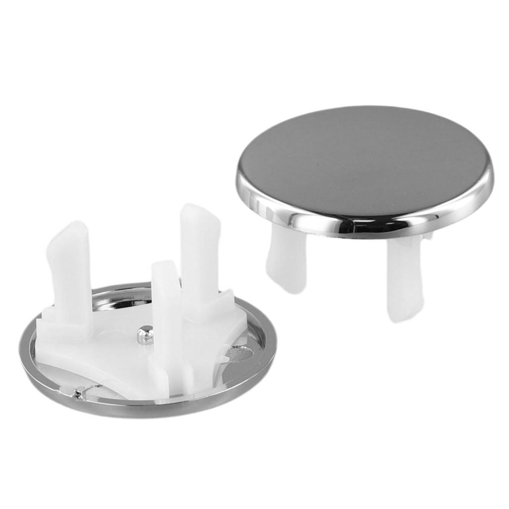 Bathroom Drain Hole Covers In Chrome Finish Pack of 2 Round Replacement Trims