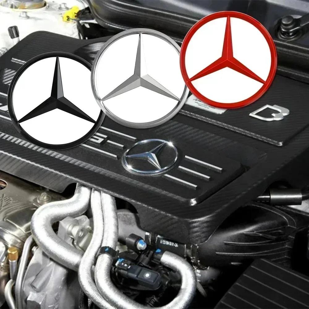 For Benz C1aHub Cap 70mm ABS Car Front Engine Logo Stickers Hood Emblem Badge Decal Accessories For Mercedes Benz AMG W220 W221 W117 W166 W176 W177