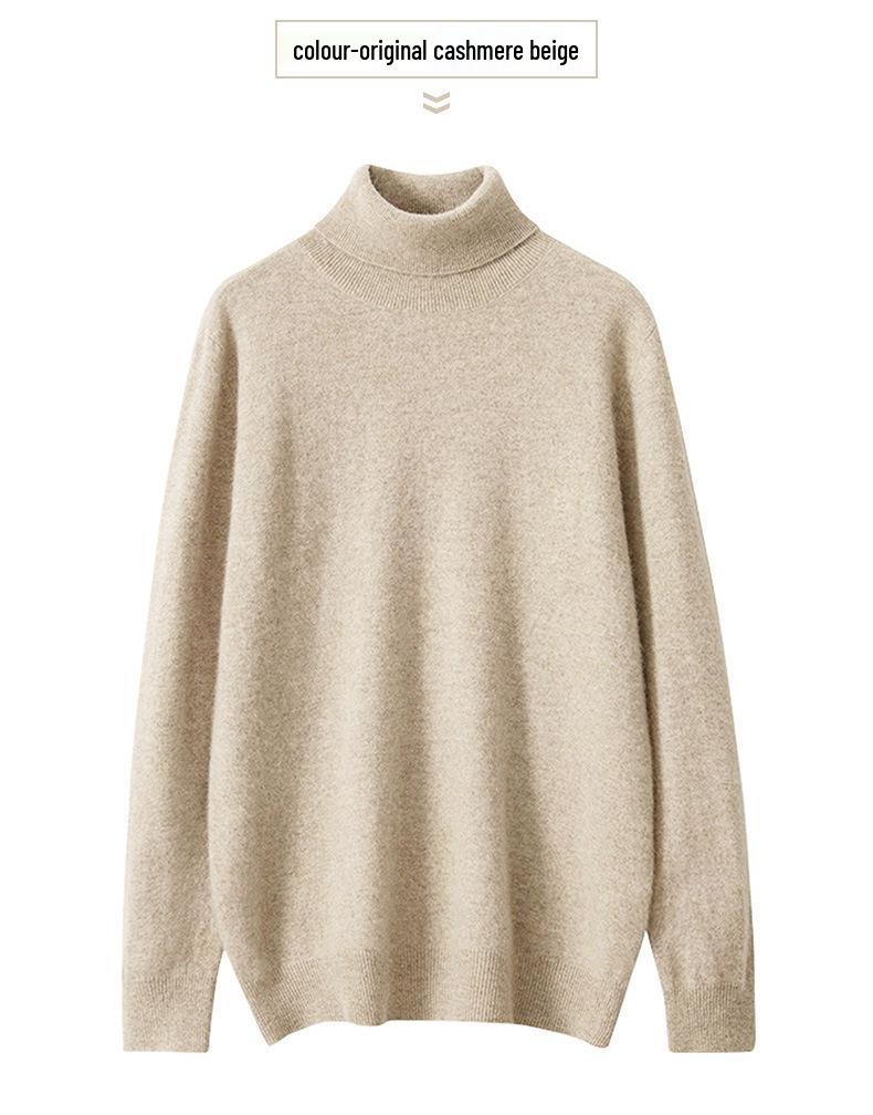 Men's Cashmere High Neck Knit Pullover Sweater, Plus Size, Autumn/Winter Collection