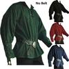 Medieval Renaissance Men Stand-up Collar Knight Top Lace Up T-shirt Costume For Stylish Cosplay