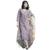 GoSriKi Women's Cotton Blend Printed Straight Kurta with Pant & Dupatta (Moringa Pink-JL-GS_L_Pink_Large)