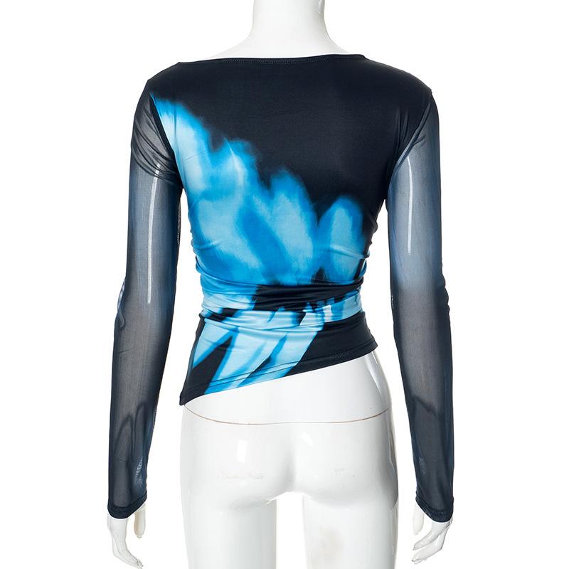 Women's Fall Casual Comfortable Printed Slim Long Sleeve Shrunken Short Dress