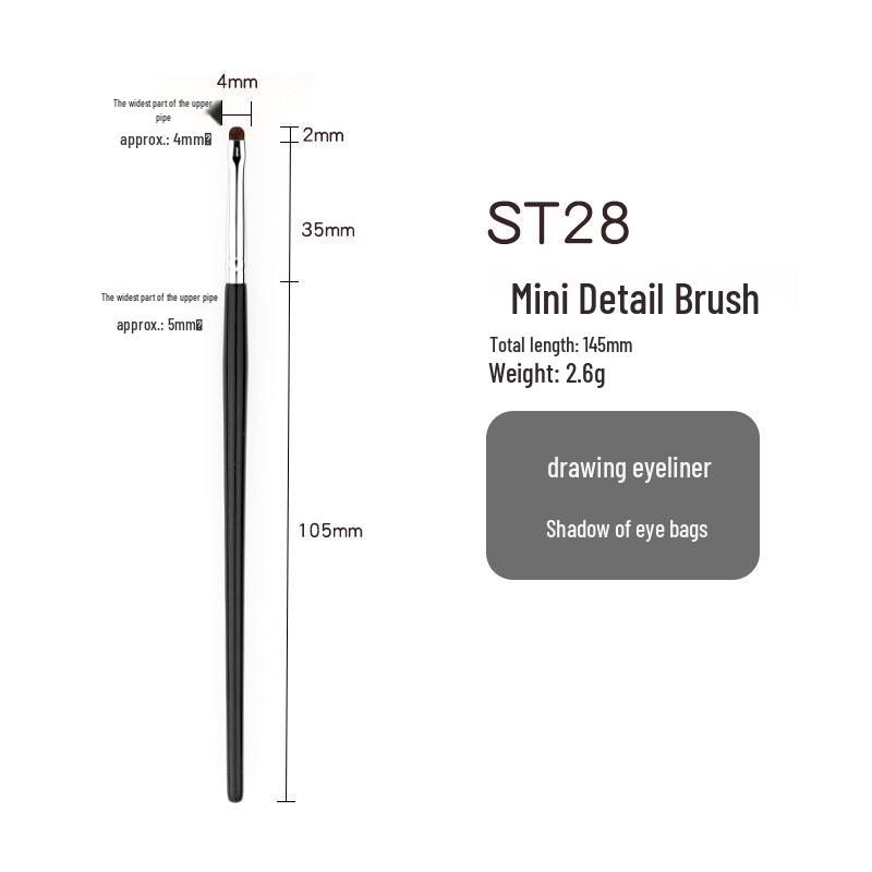 

Pony Hair Makeup Brush Set - 4-Piece Eyeshadow & Concealer Blending with Portable Copper Tube