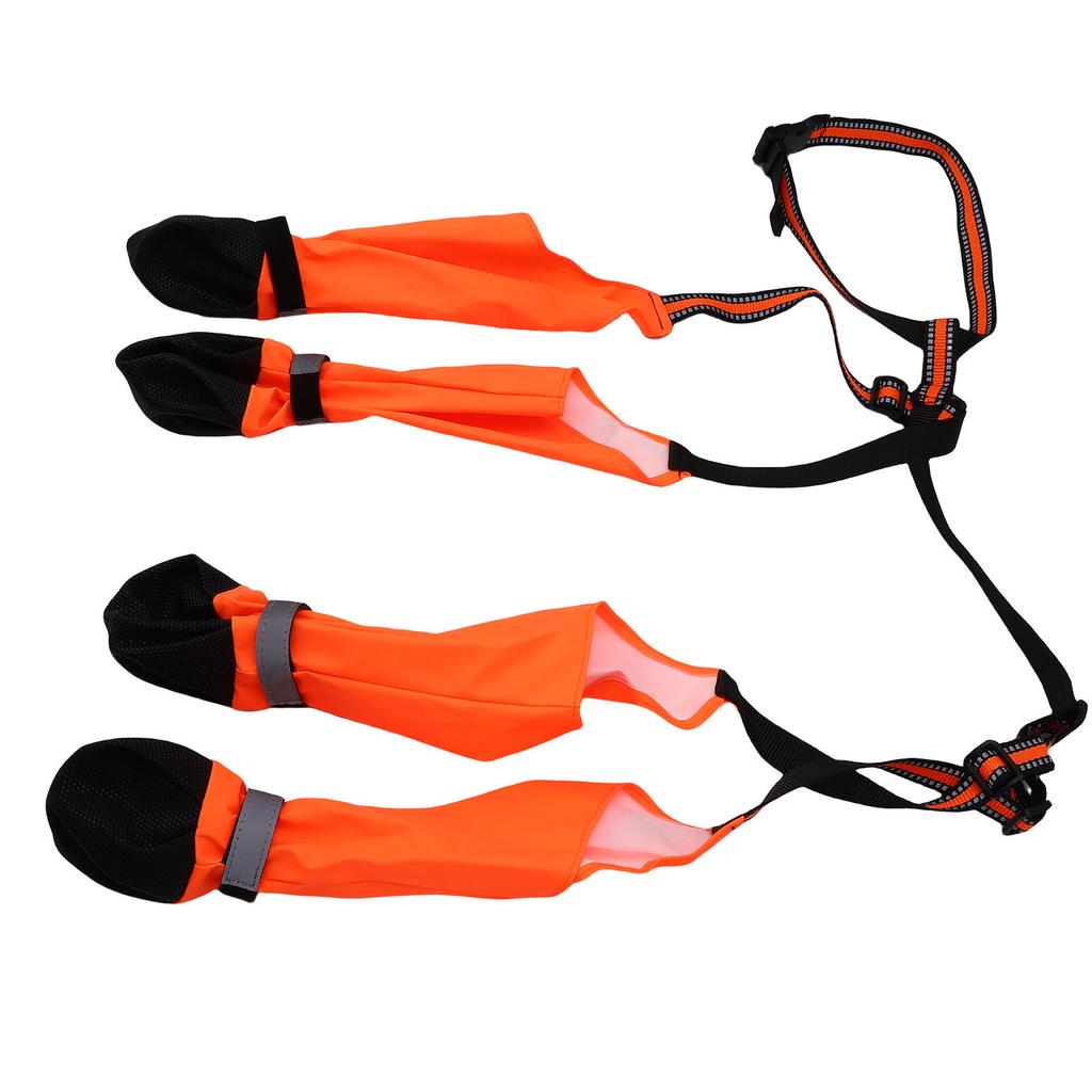 Dog Suspender Boots Breathable Touch Fastener Water Proof Dog Shoes Paws Protector for Outdoor Walking Orange