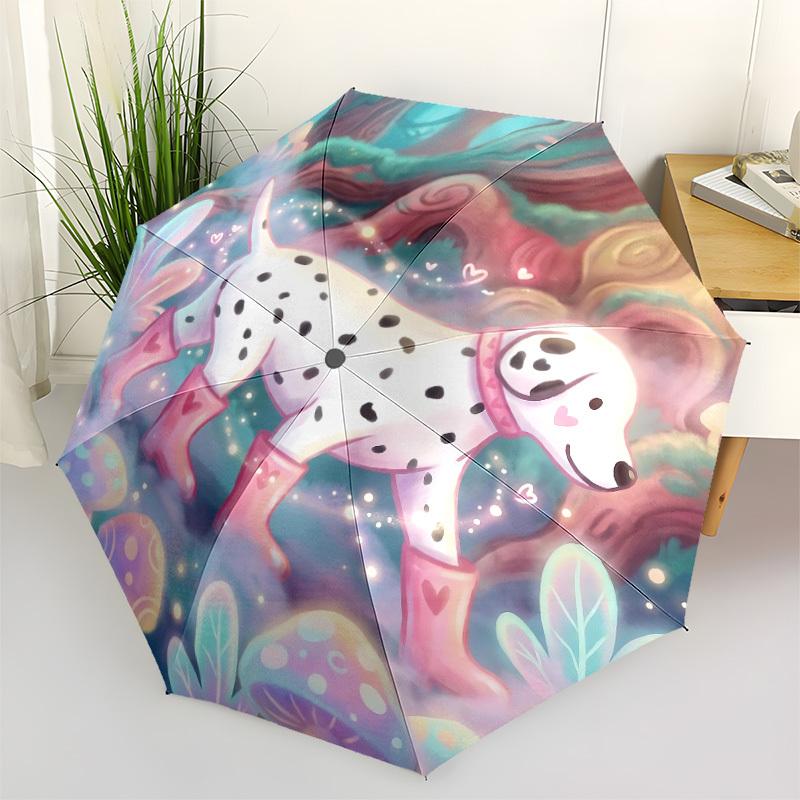 

1pc Dalmatian Automatic Open/close Folding Umbrella, Compact Portable Travel Umbrella, Cute Umbrella, Durable Construction yy260328040