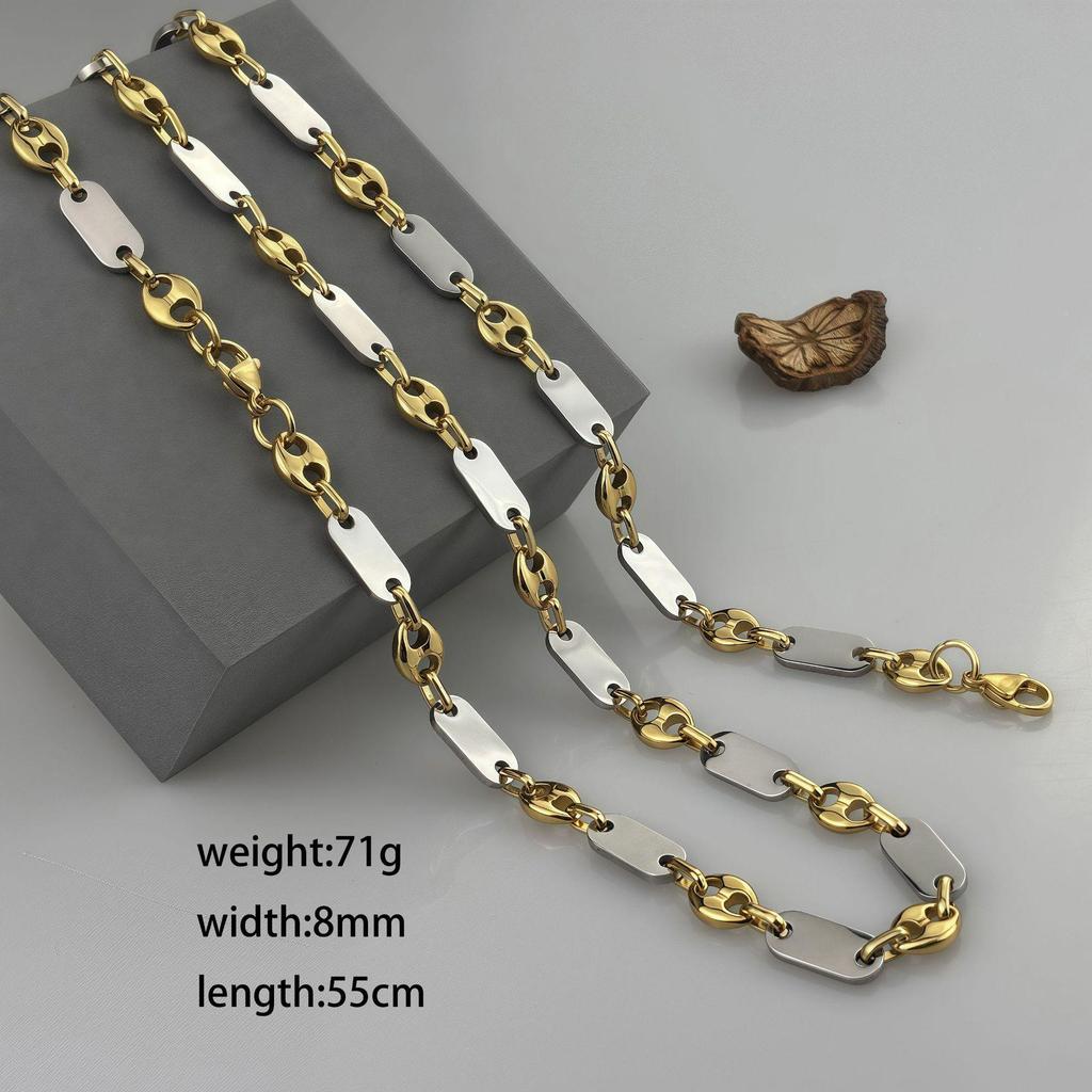 Handmade Emperor Chain Fashion Necklace - Large Hole Smooth Stainless Steel