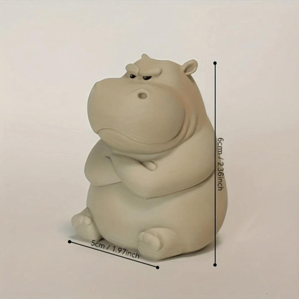 Desktop Decoration Irritable Hippopotamus Ornament 3D Printing Desktop Sculpture Decoration  Home